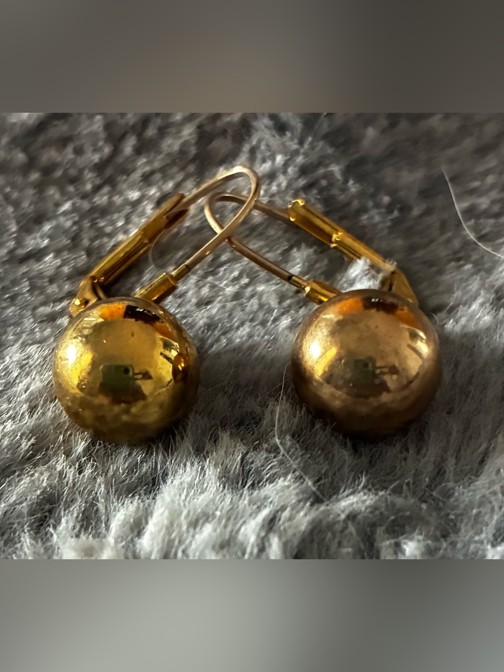 Gold Ball Drop Leverback Earrings - Elegant Women's Jewelry